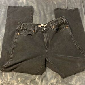 Blackish grayish levi high rise kickboot